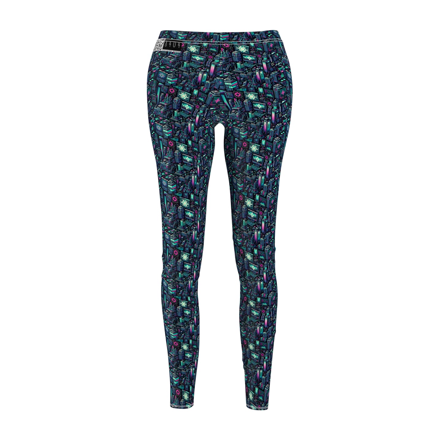 Digital Rebellion Tech-Inspired Streetwear Women's Cut & Sew Casual Leggings - 8404 Design-58