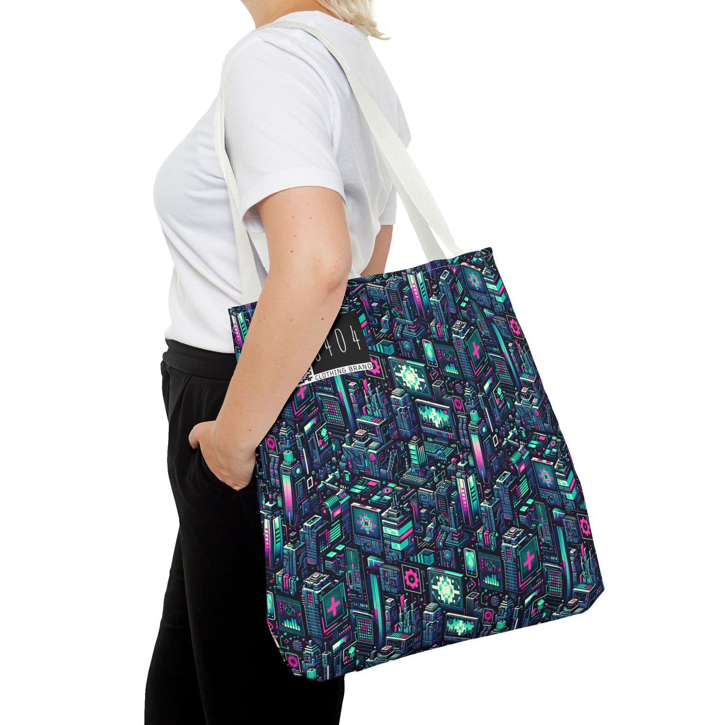 Digital Rebellion Tech-Inspired Streetwear Tote Bag - 8404 Design-58