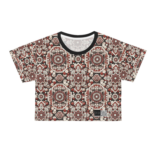 Neo Jomon Sculptural Aesthetics Artisanal Streetwear Crop Tee - 8404 Design-55