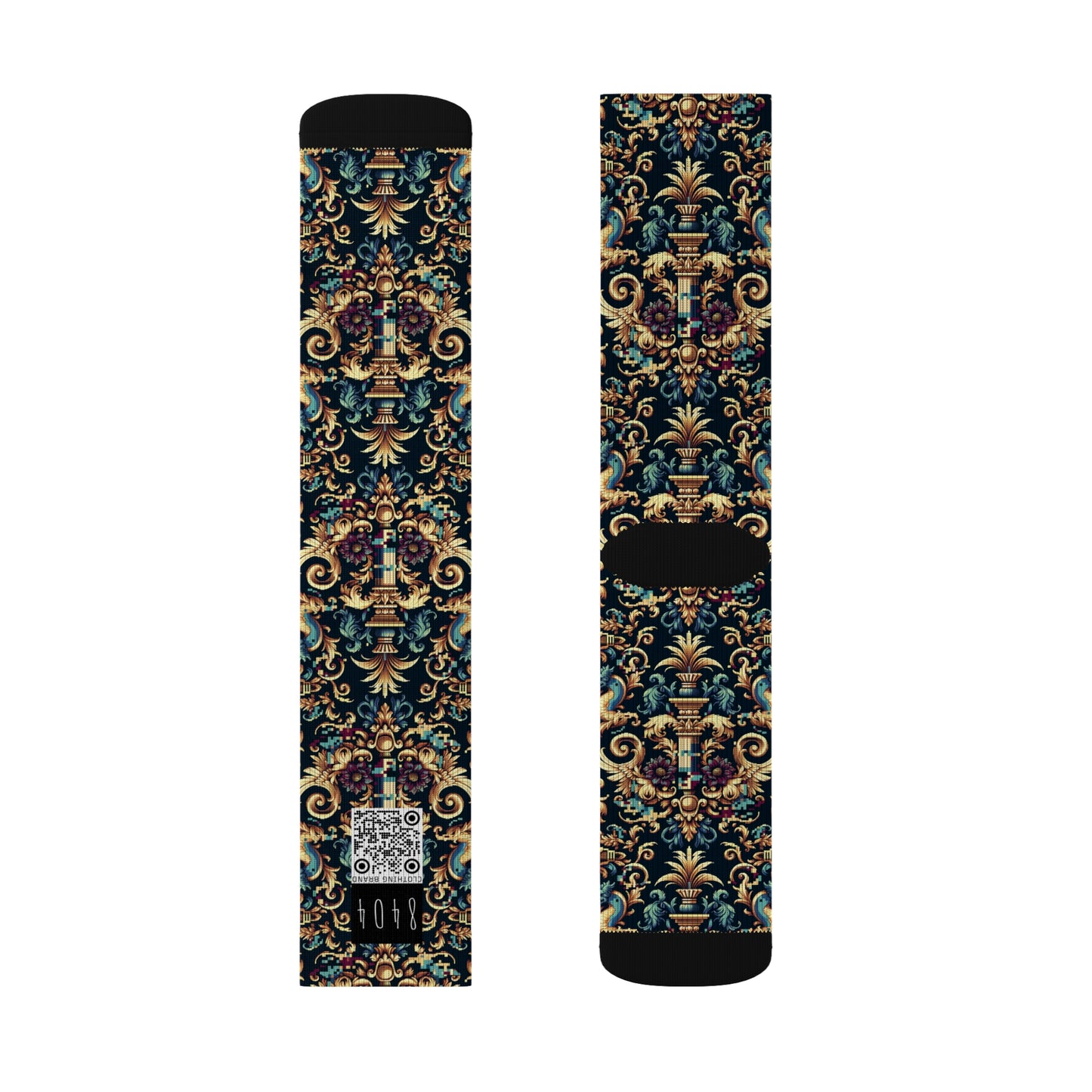 Digital Renaissance Modern Baroque Fusion Sublimation Socks - 8404 Design-57