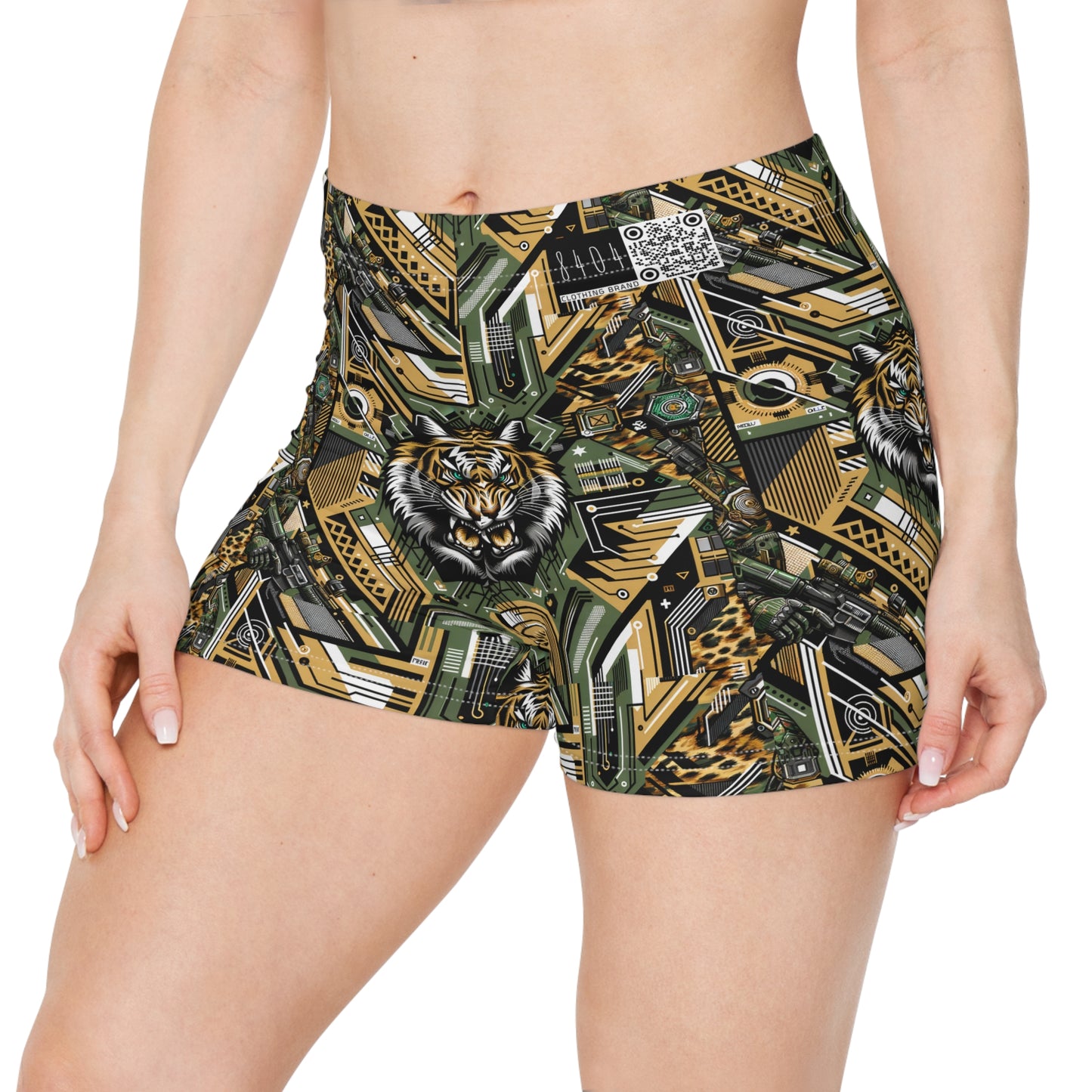 Neo-Camo Fusion Tech-Forward Streetwear Women's Shorts - 8404 Design-58