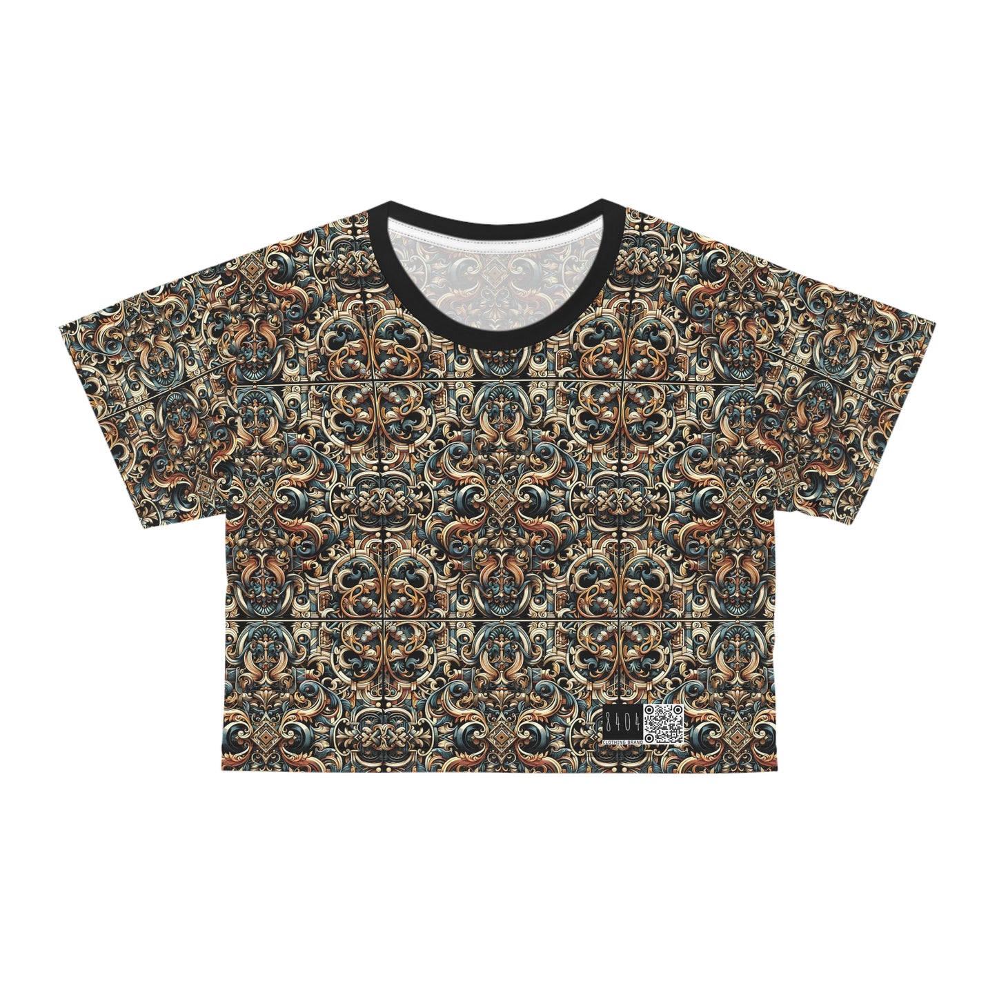 Urban Renaissance Historical Fusion With Street Edge Crop Tee - 8404 Design-59
