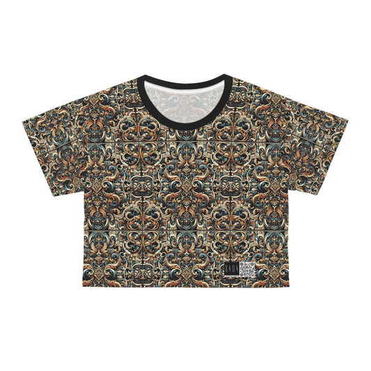 Urban Renaissance Historical Fusion With Street Edge Crop Tee - 8404 Design-59