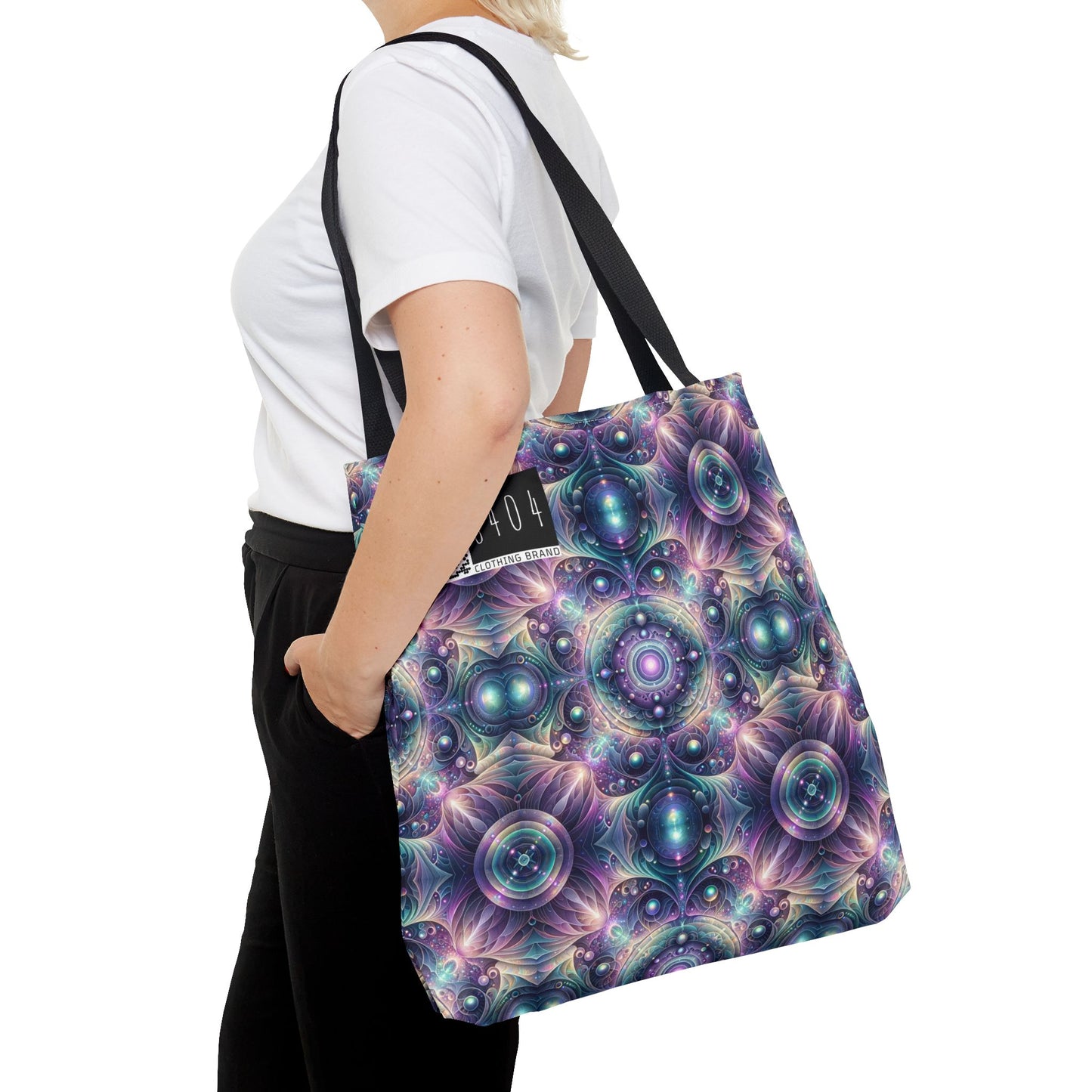 Iridescent Tech Fusion Tech-Forward Streetwear Tote Bag - 8404 Design-61