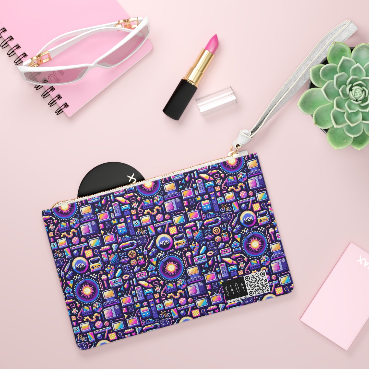 Digital Nostalgia Modern Retro Fusion Clutch Bag - 8404 Design-64