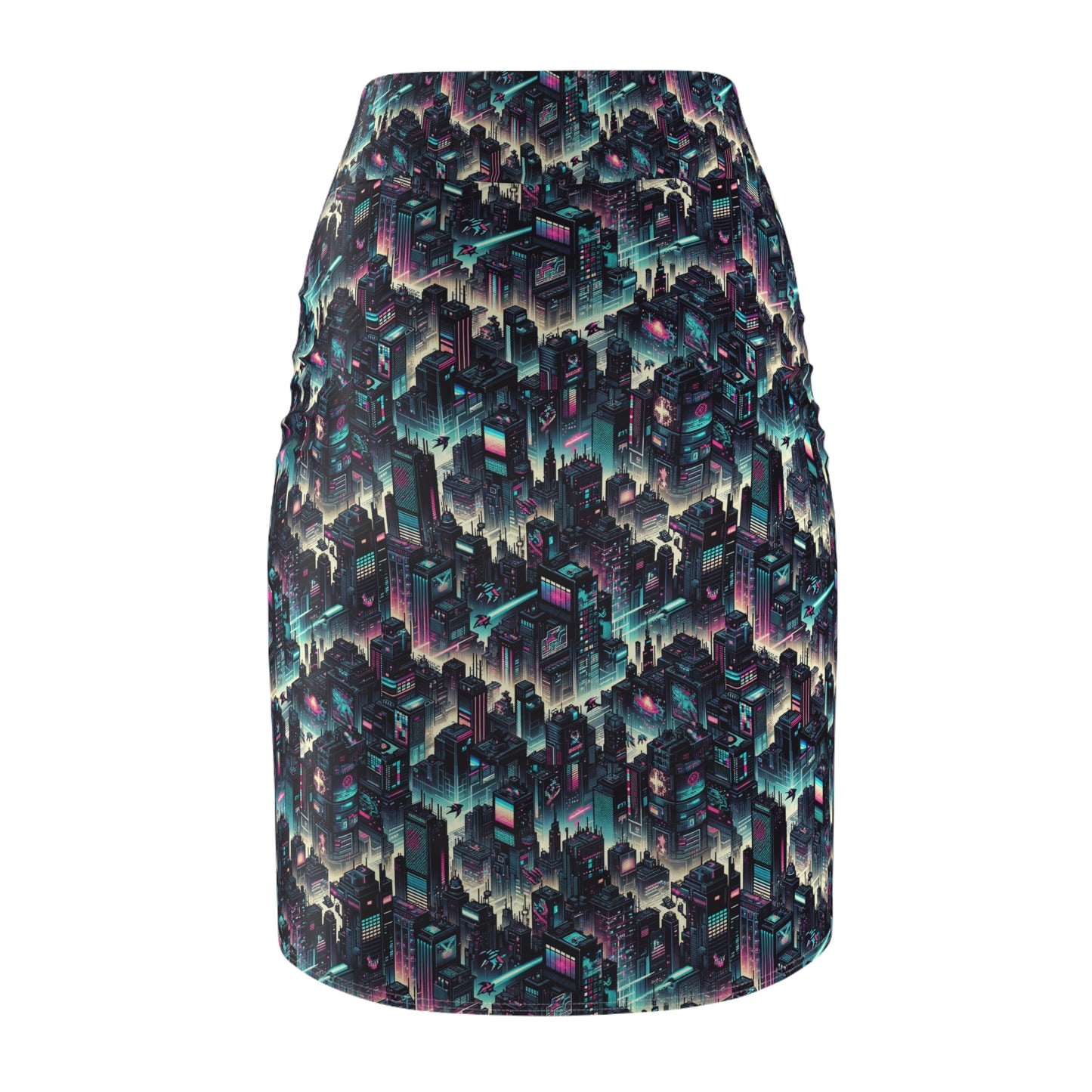 Digital Rebellion Tech-Inspired Streetwear Women's Pencil Skirt - 8404 Design-51
