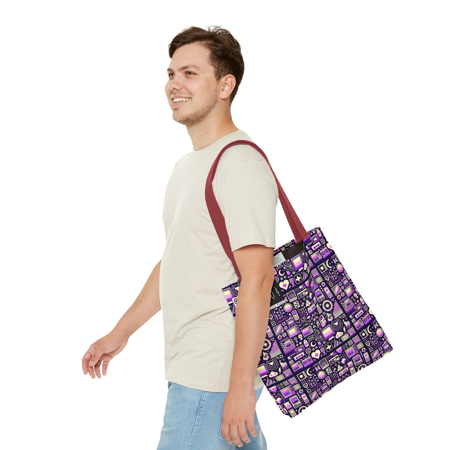 Digital Nostalgia Remix Modern Vintage Fusion Tote Bag - 8404 Design-54