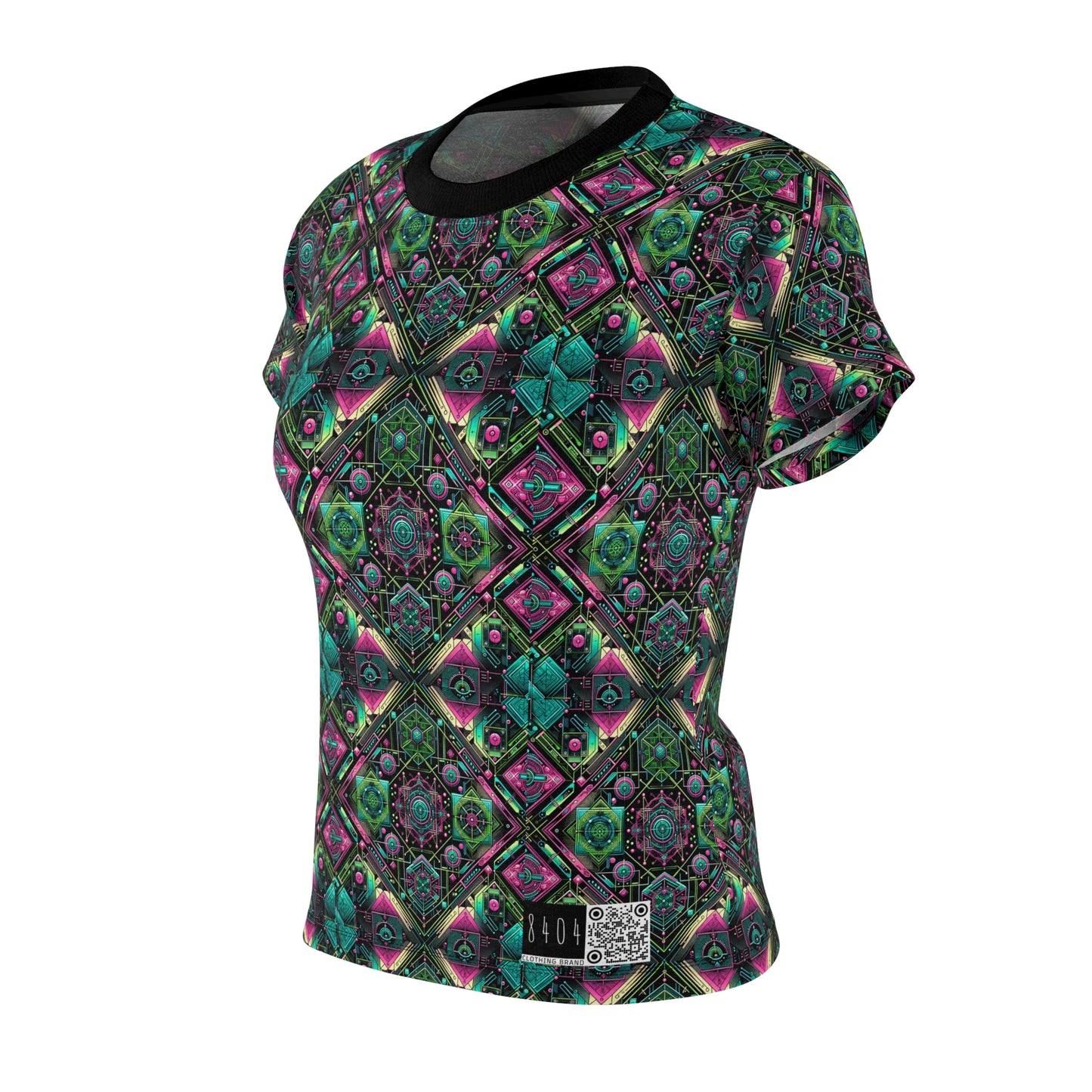 Tech-Infused Graphics Tech-Forward Streetwear Women's Cut & Sew Tee - 8404 Design-45