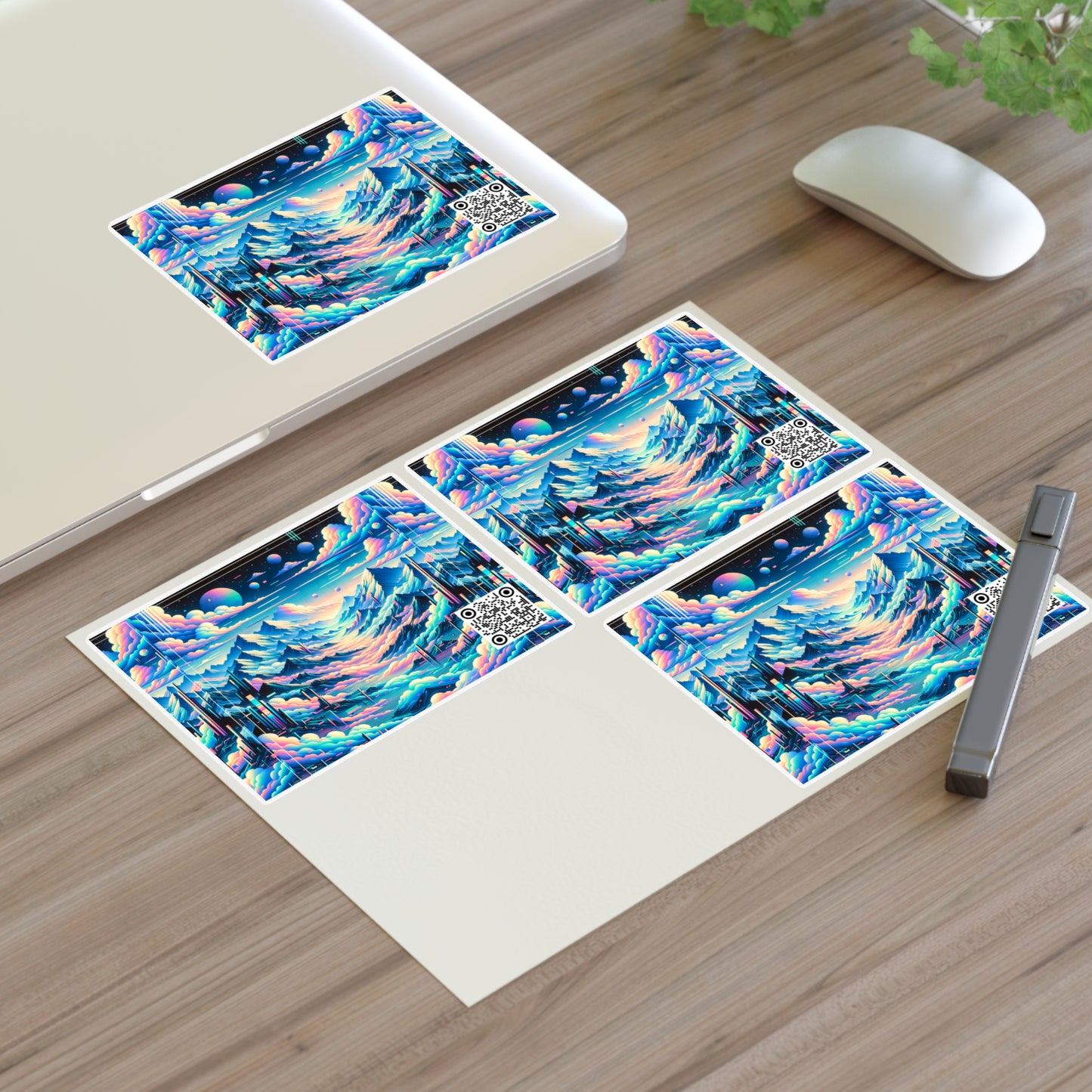 Digital Dreamscapes Digitally-Inspired Streetwear With a Dreamy, Surreal Twist Sticker Sheets - 8404 Design-69