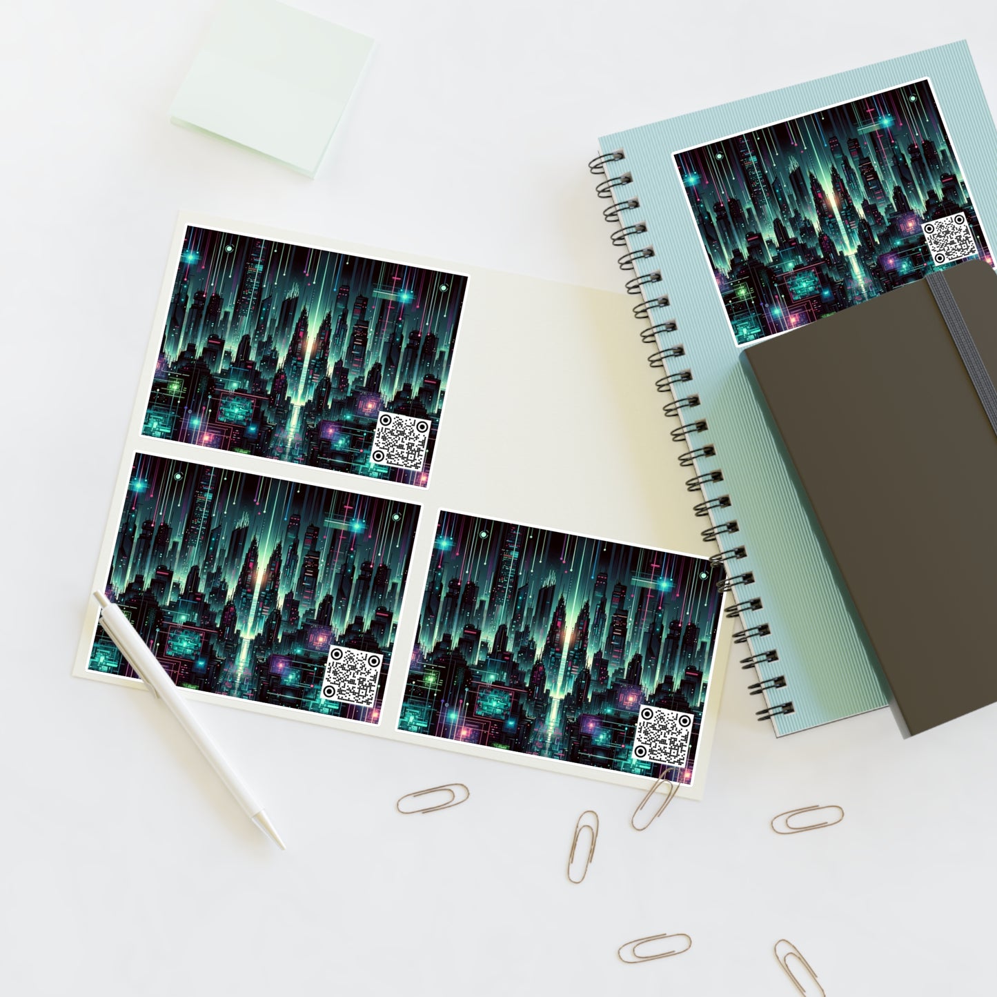 Tech Noir Graphics Cyberpunk Tech Aesthetic Sticker Sheets - 8404 Design-69