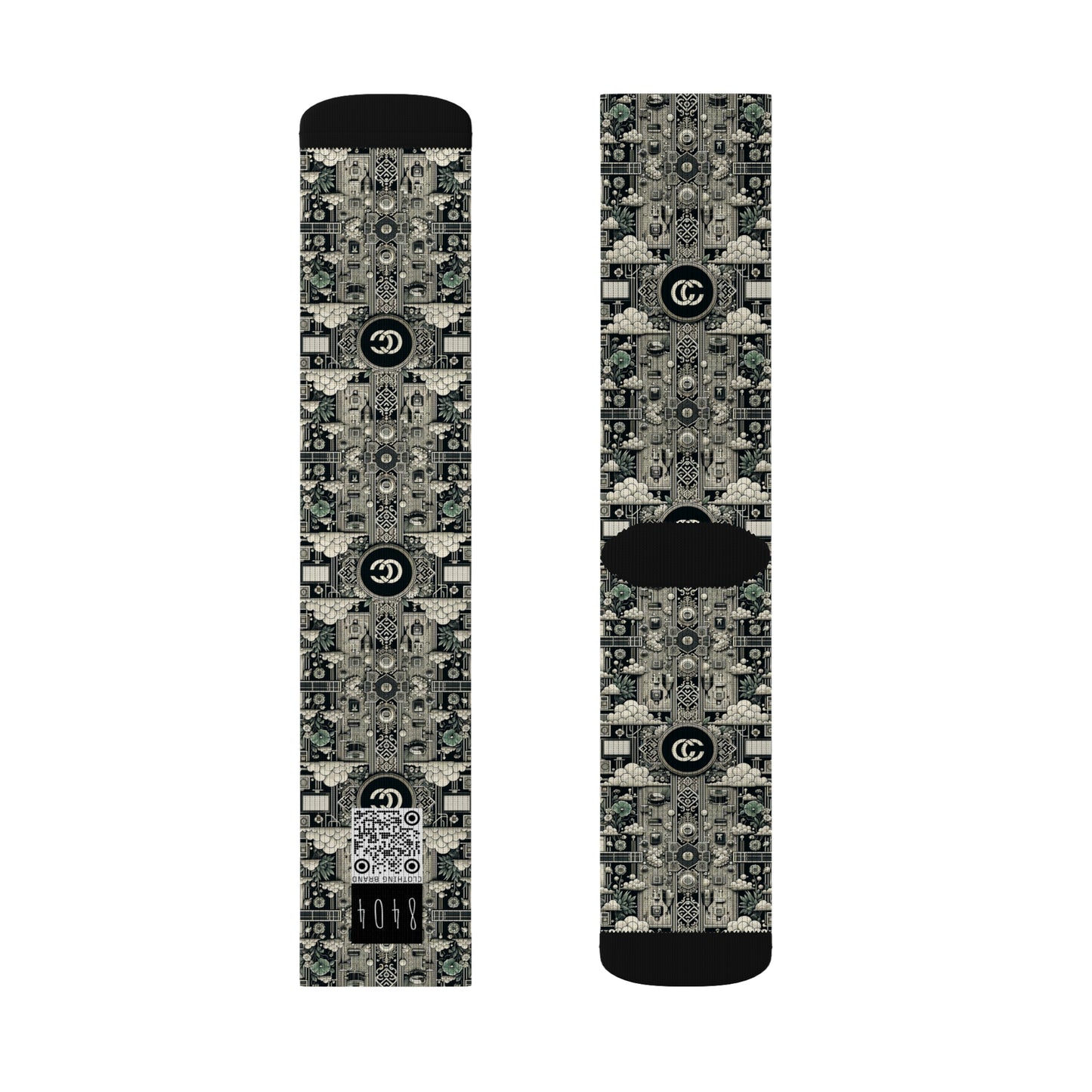 Cyber Garden Party Tech Garden Extravaganza Sublimation Socks - 8404 Design-54
