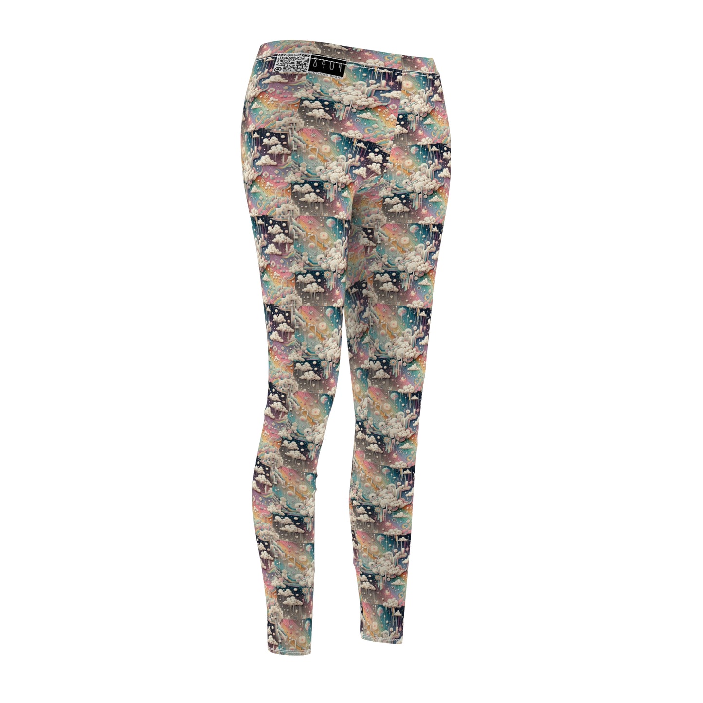 Digital Dreamland Whimsical and Nostalgic Streetwear With a Digital Twist Women's Cut & Sew Casual Leggings - 8404 Design-52