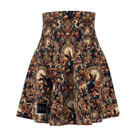 Digital Renaissance Luxurious Streetwear Inspired By Classical Art With a Modern Twist Women's Skater Skirt - 8404 Design-64