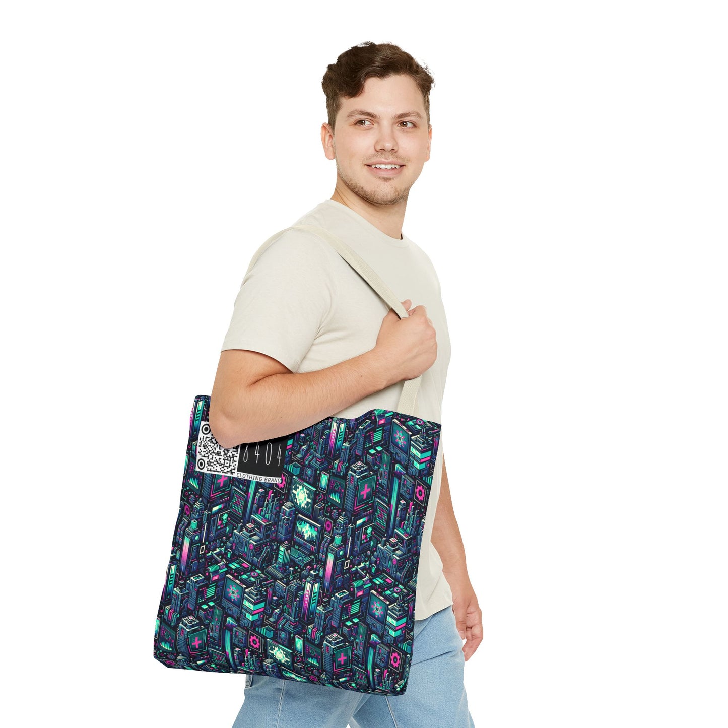 Digital Rebellion Tech-Inspired Streetwear Tote Bag - 8404 Design-58