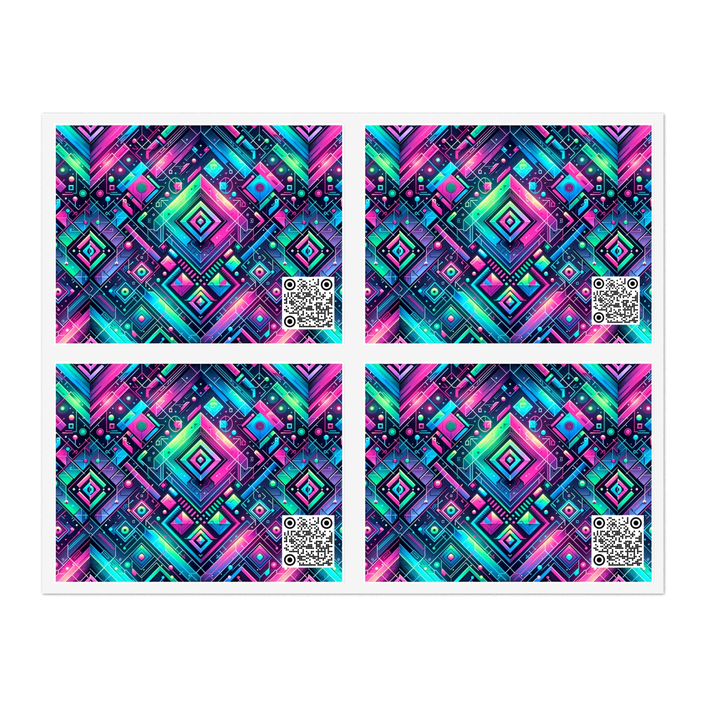 Tech-Infused Graphics Tech-Forward Streetwear Sticker Sheets - 8404 Design-52