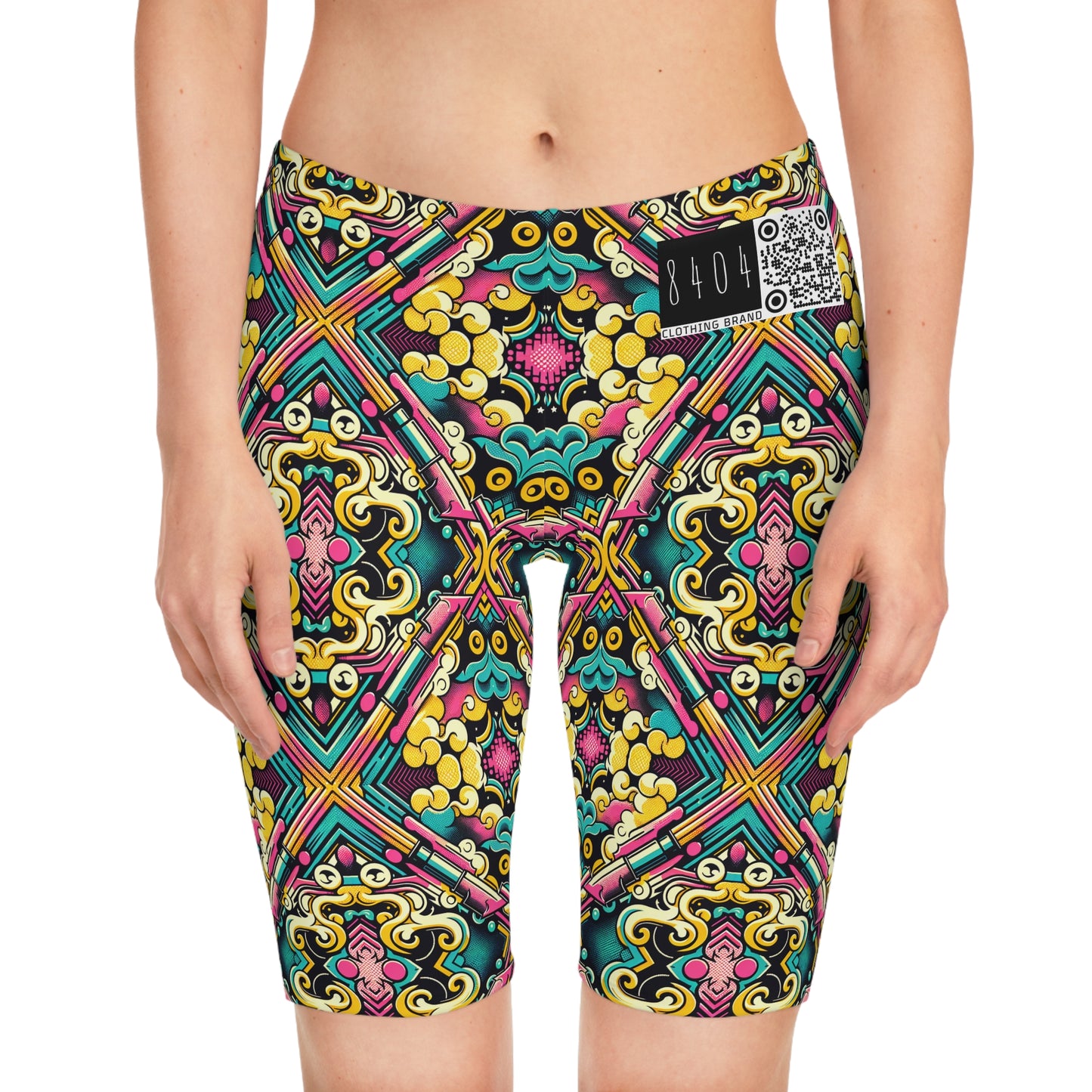 Neon Pop Art Revival Pop Culture Retro Women's Bike Shorts - 8404 Design-59