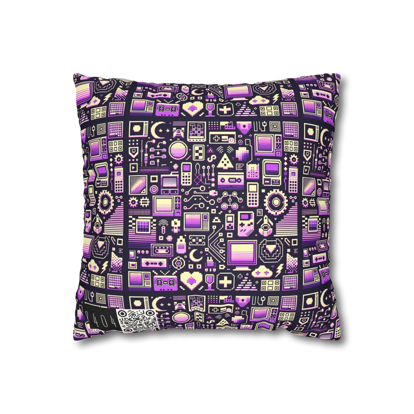 Digital Nostalgia Remix Modern Vintage Fusion Faux Suede Square Pillowcase - 8404 Design-54