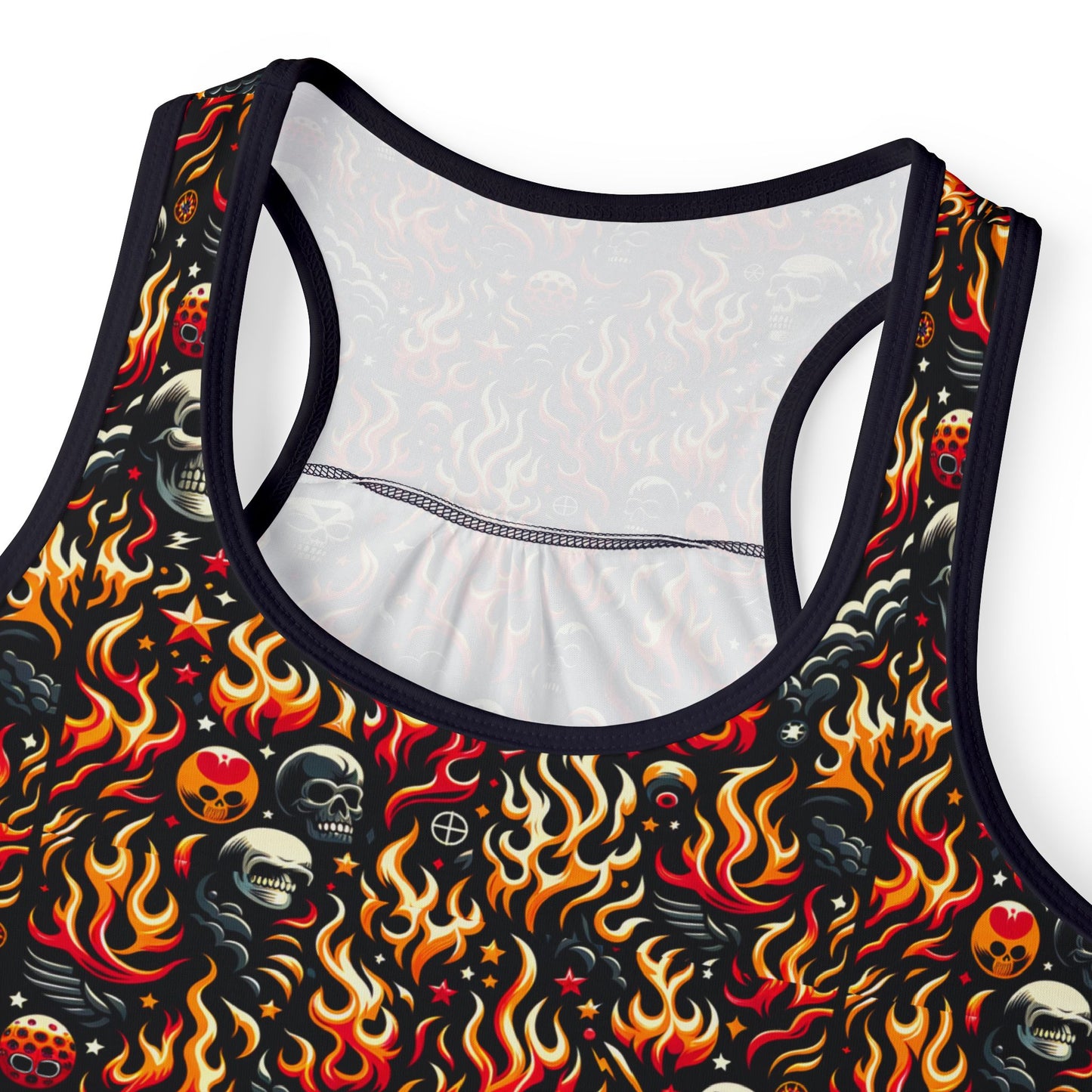 Flame Graphics Maximalist Streetwear Women's Tank Top - 8404 Design-76