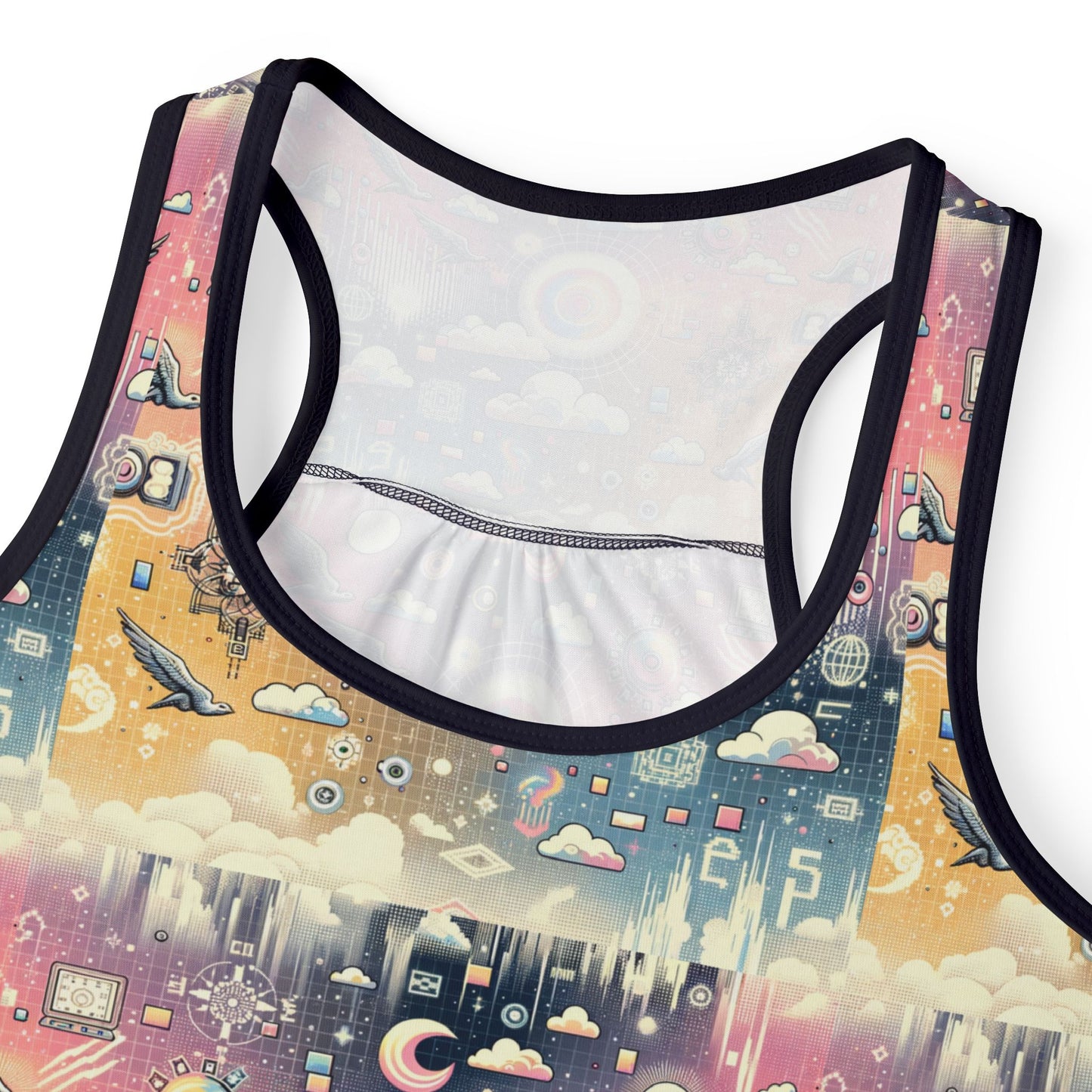 Digital Dreamland Whimsical and Nostalgic Streetwear With a Digital Twist Women's Tank Top - 8404 Design-69