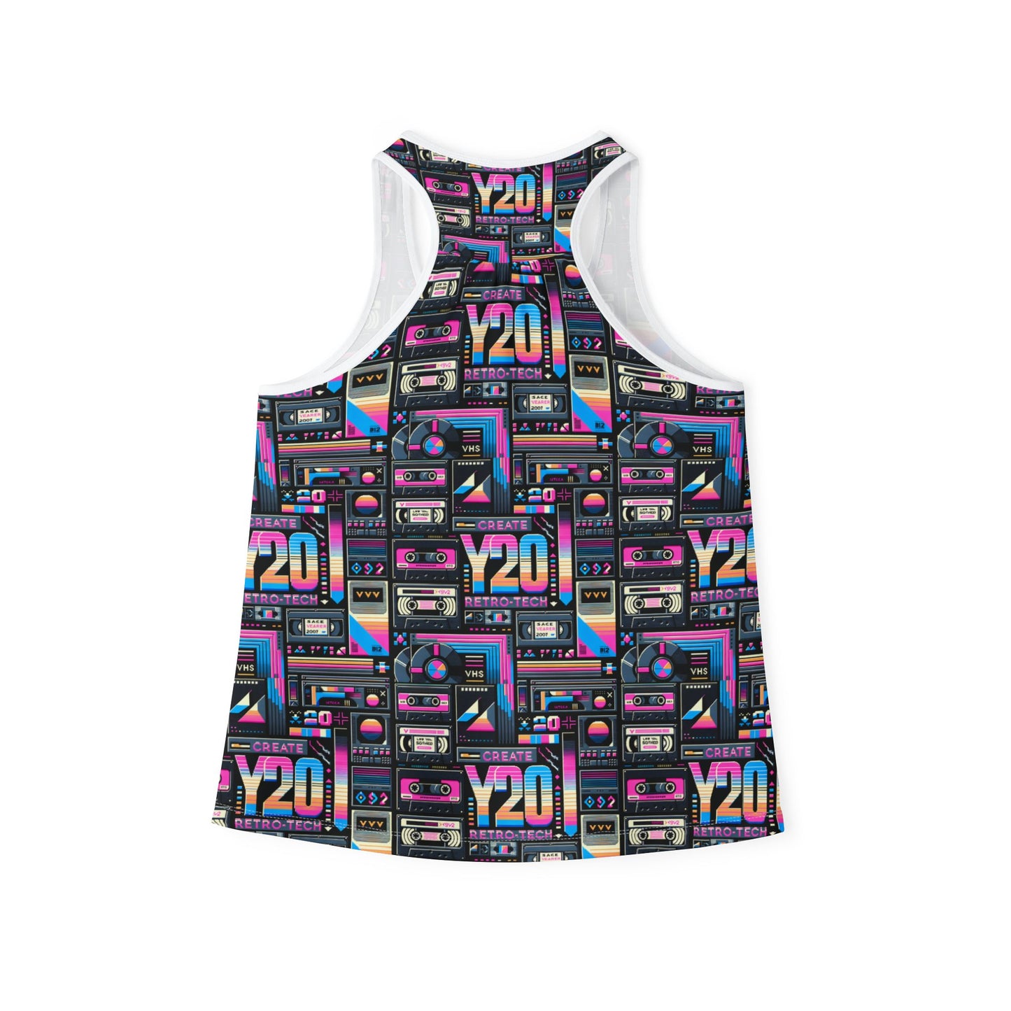 Digital Nostalgia Tech-Inspired Retro Fusion Women's Tank Top - 8404 Design-65