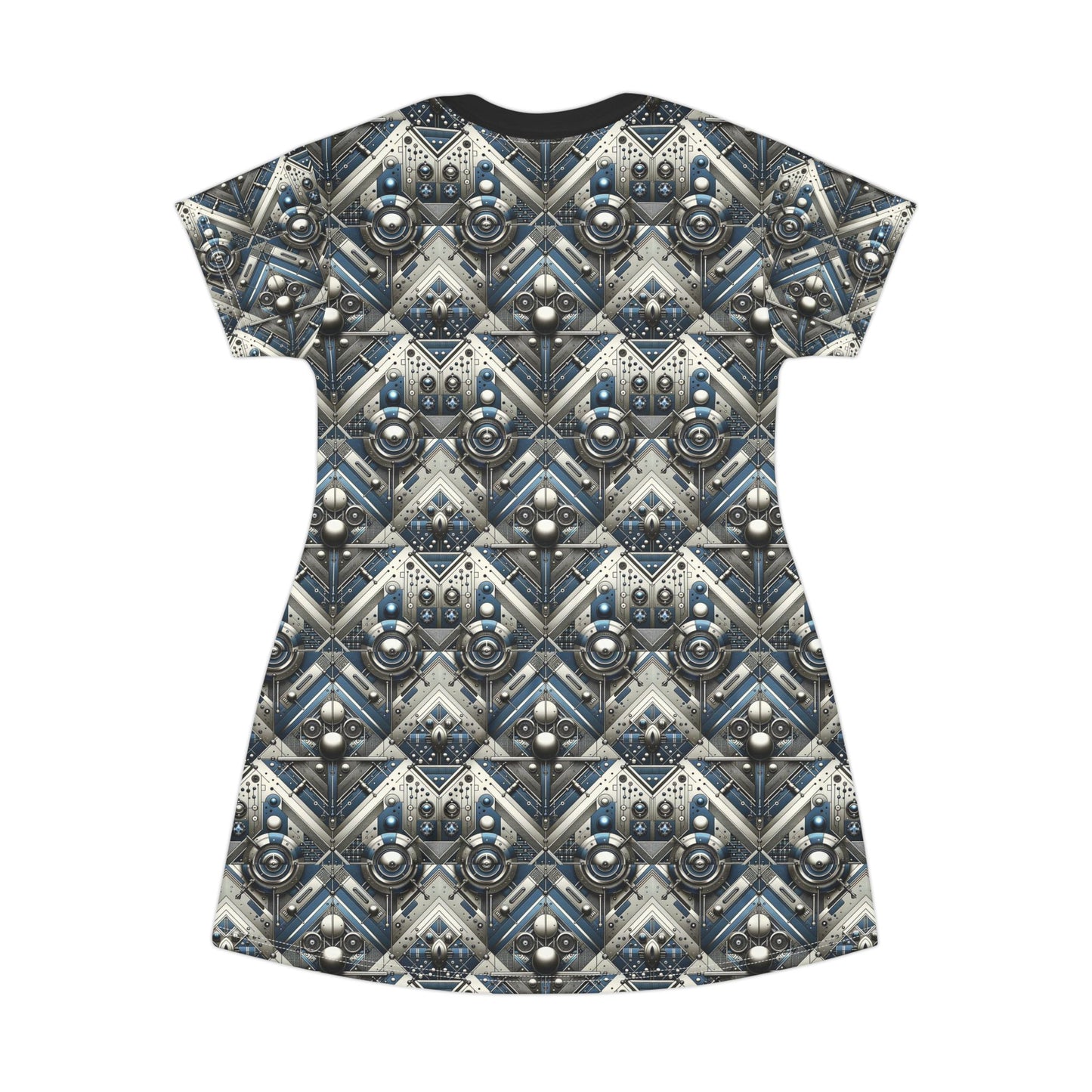 Tech Utility Fusion Tech-Forward Utility With a Futuristic Edge T-Shirt Dress - 8404 Design-63
