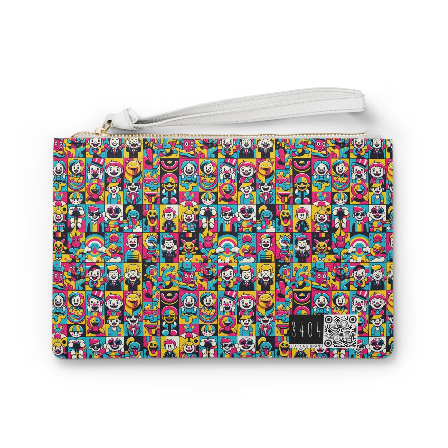 Neon Pop Playful Pop Culture Mashup Clutch Bag - 8404 Design-60