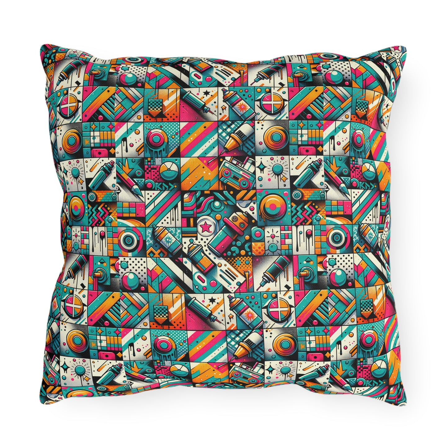 Graffiti Fusion Modern Street Art Fusion Outdoor Pillow - 8404 Design-58