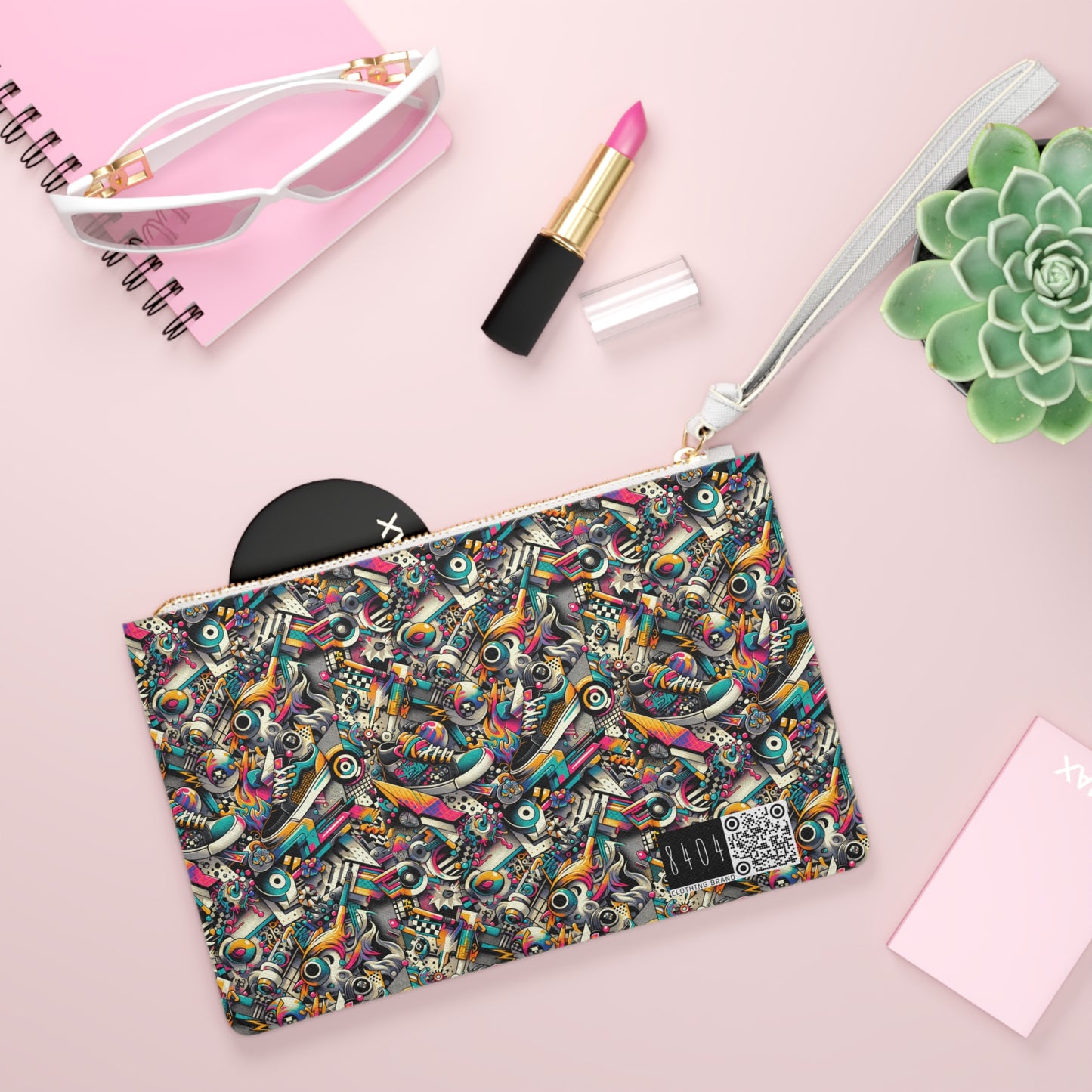 Urban Graffiti Fusion Eclectic Street Art Meets Modern Tech Culture Clutch Bag - 8404 Design-55
