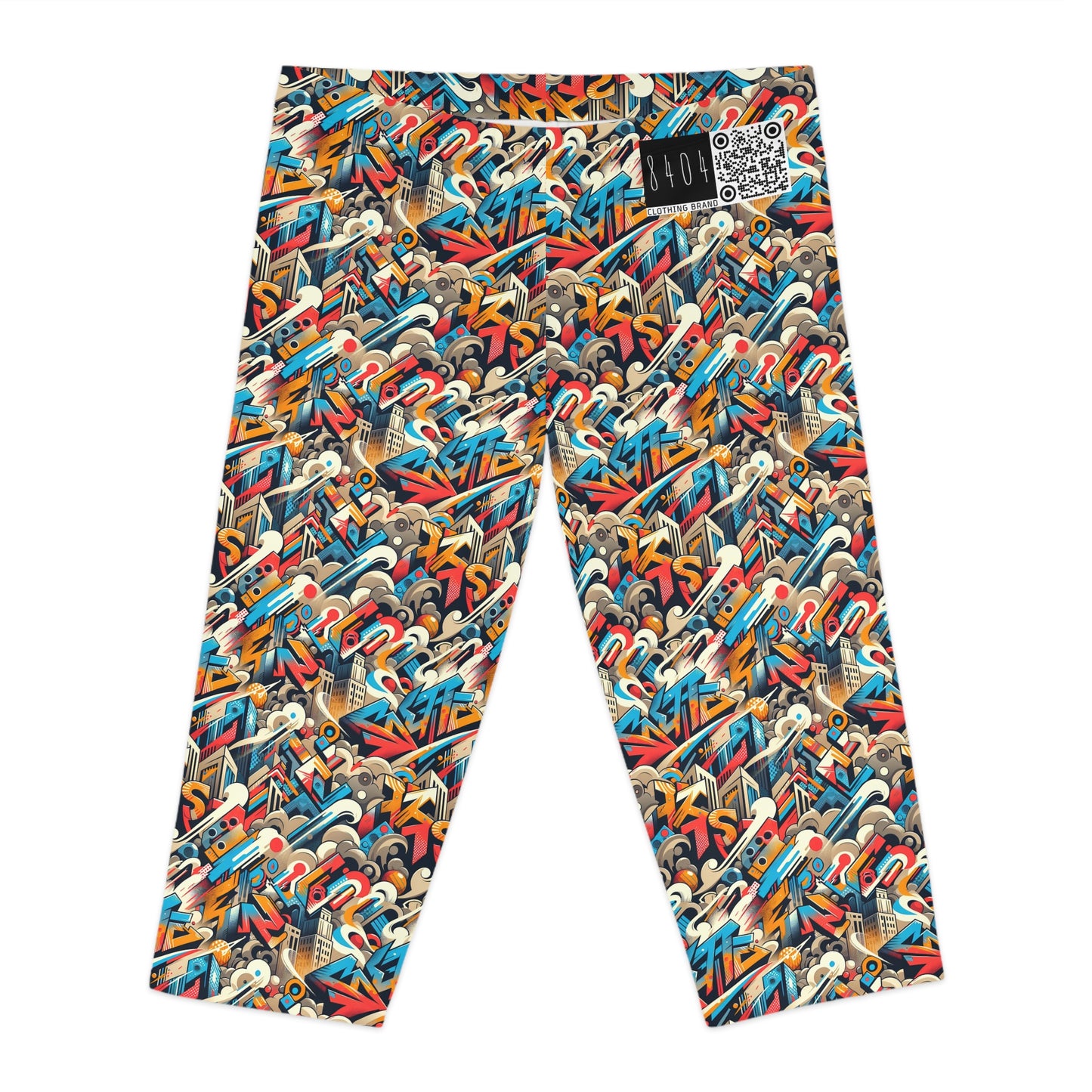 Neo-Traditional Street Art Modern Street Art Fusion Women's Capri Leggings - 8404 Design-44
