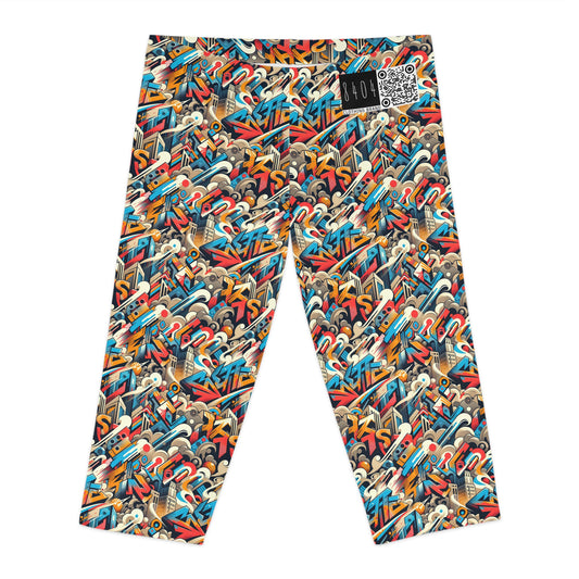 Neo-Traditional Street Art Modern Street Art Fusion Women's Capri Leggings - 8404 Design-44