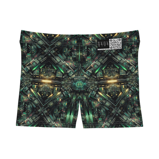 Tech Noir Graphics Tech-Inspired Streetwear Women's Shorts - 8404 Design-56