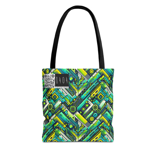 Tech-Infused Neon Tech-Forward Streetwear Tote Bag - 8404 Design-52