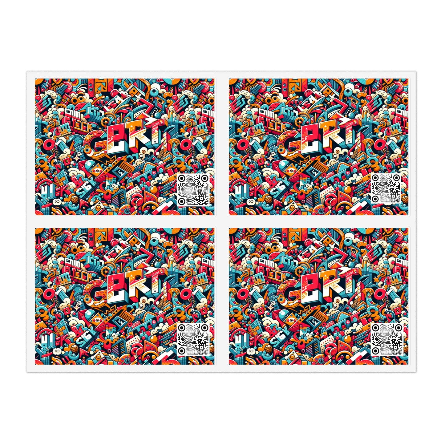 Neo-Traditional Street Art Modern Street Art Fusion Sticker Sheets - 8404 Design-58