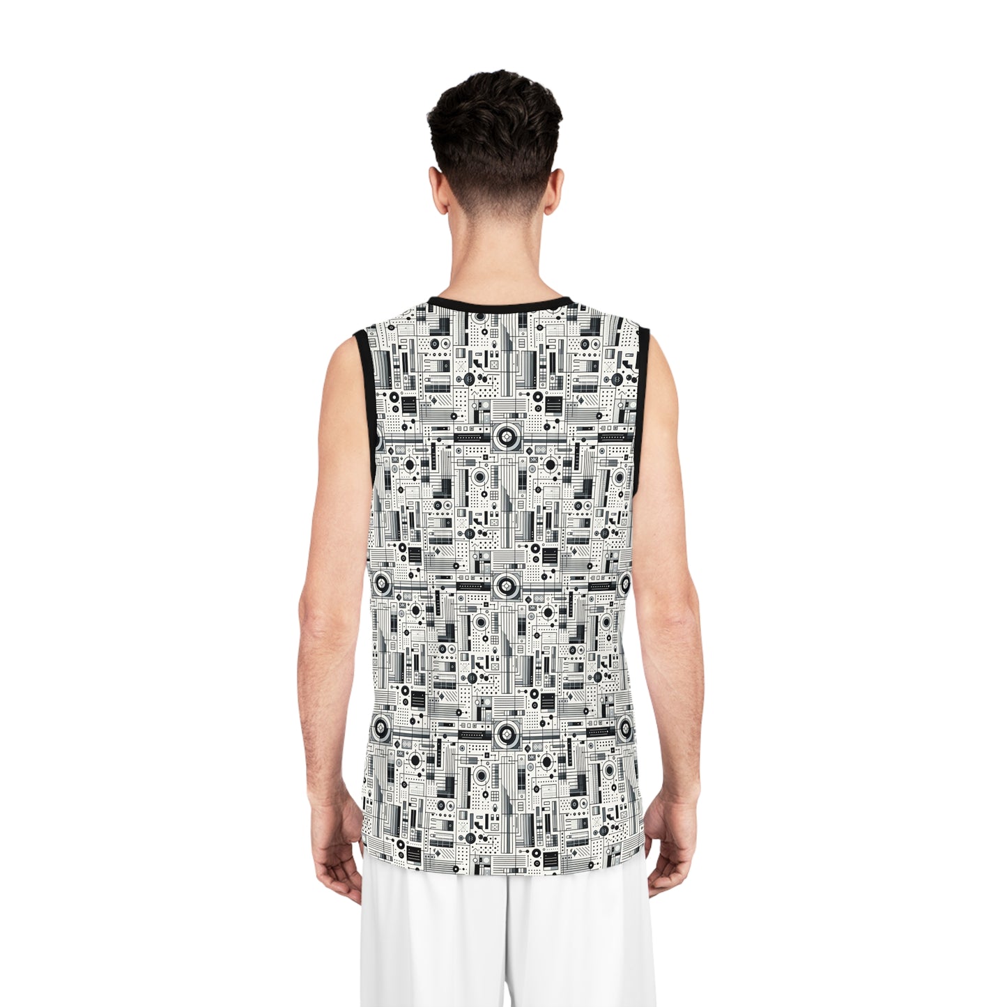 Digital Minimalism Minimalist Tech Basketball Jersey - 8404 Design-53