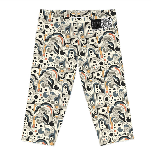 Modern Minimalism Minimalist Tech Women's Capri Leggings - 8404 Design-60