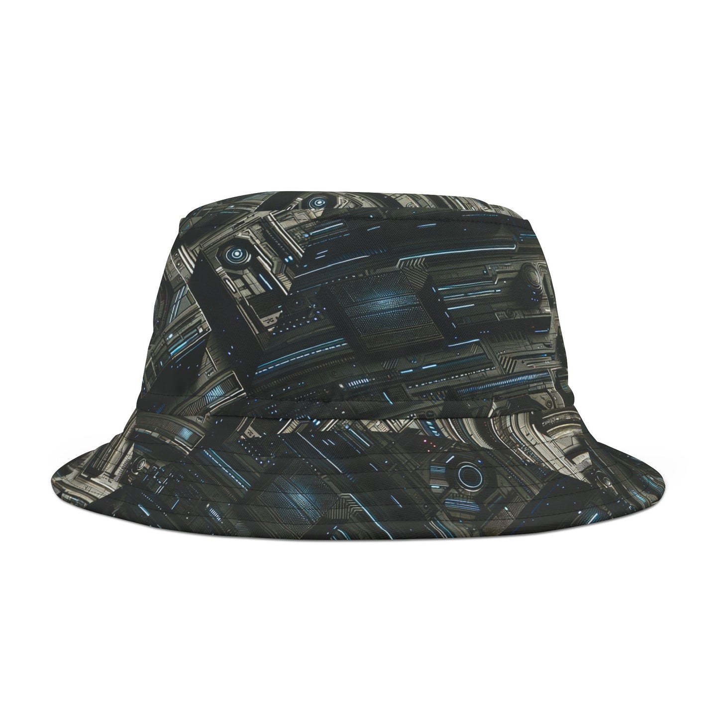 Tech Noir Futuristic Tech Aesthetic with a Dark Twist Bucket Hat - 8404 Design-53