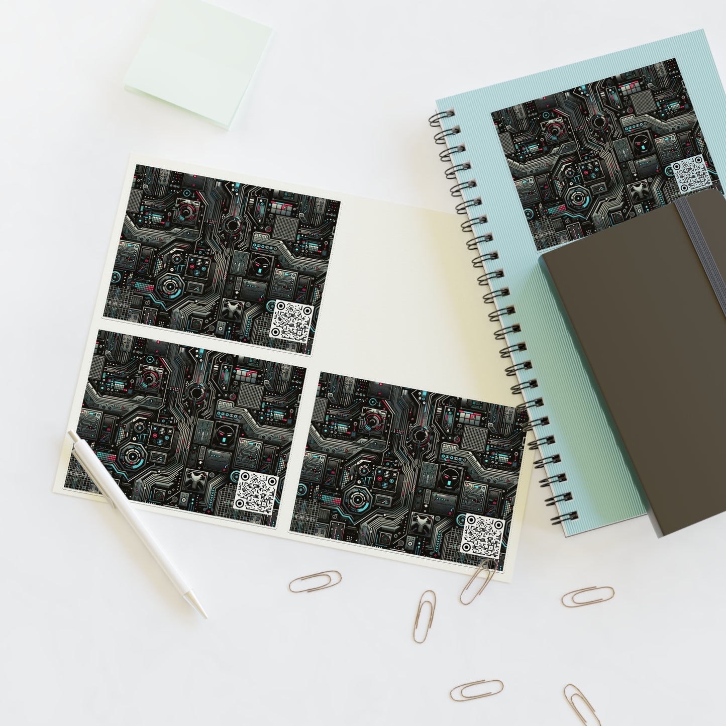 Tech Noir Aesthetics Sleek Tech Streetwear Sticker Sheets - 8404 Design-52