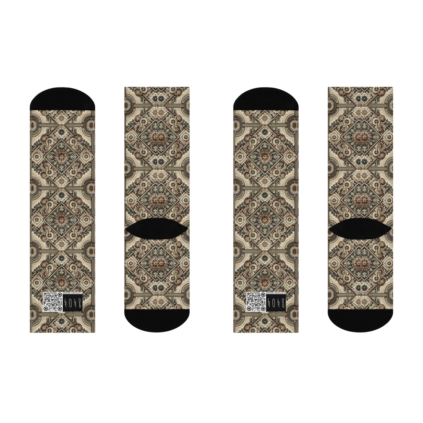 Graphic Workwear Capsule Artisanal Workwear Fusion Cushioned Crew Socks - 8404 Design-61