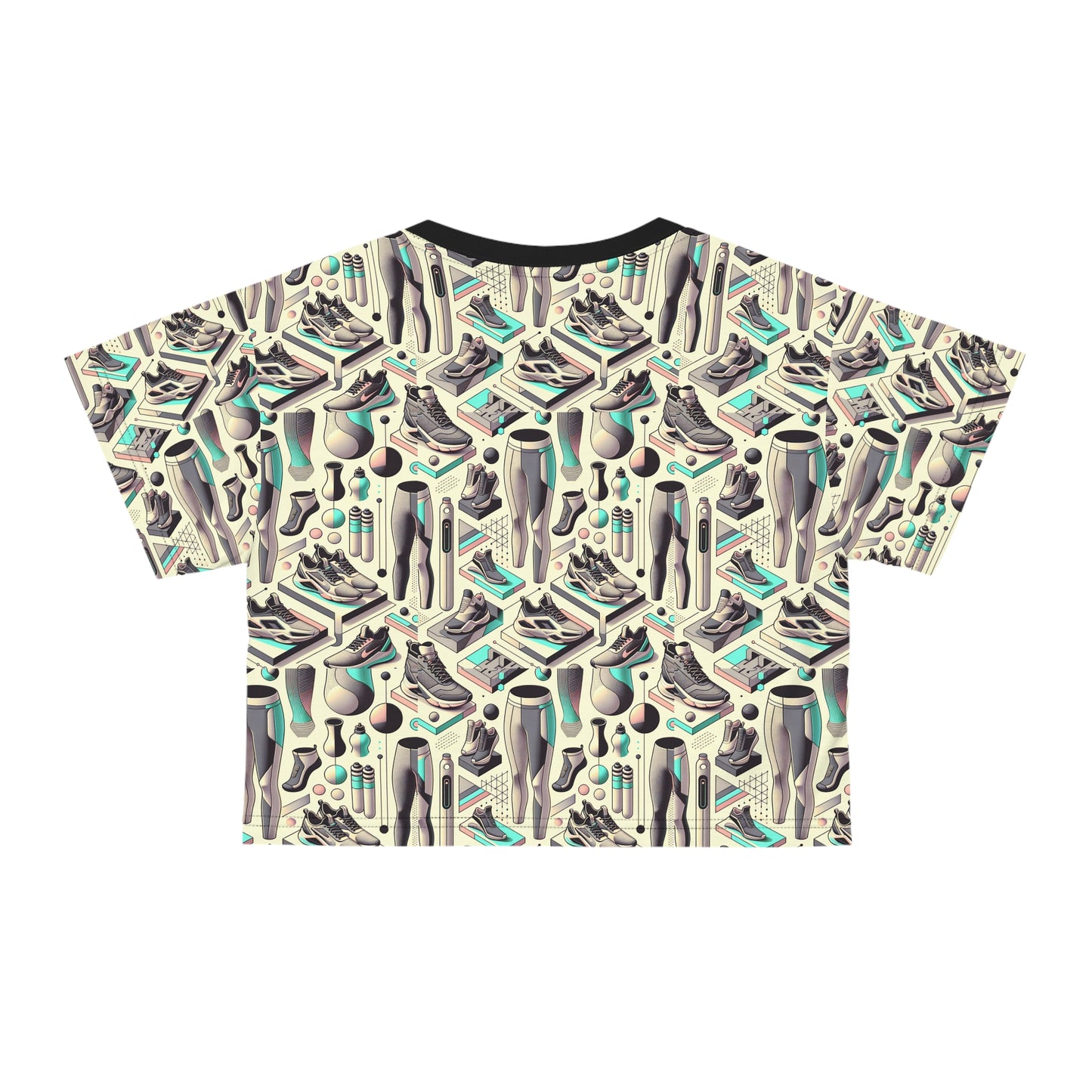 Tech-Infused Athleisure Futuristic Athletic Tech Crop Tee - 8404 Design-44