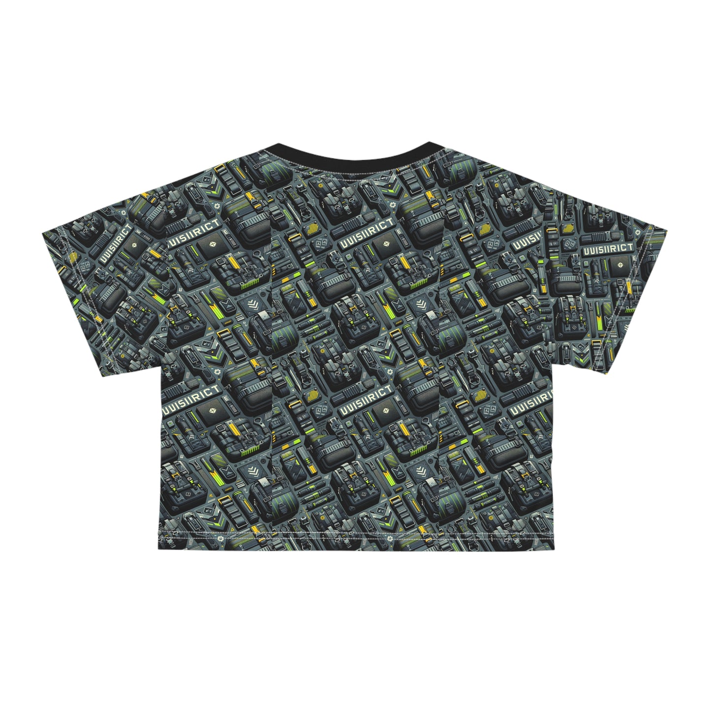 Tech Utility Streetwear Futuristic Tech-Forward Crop Tee - 8404 Design-47