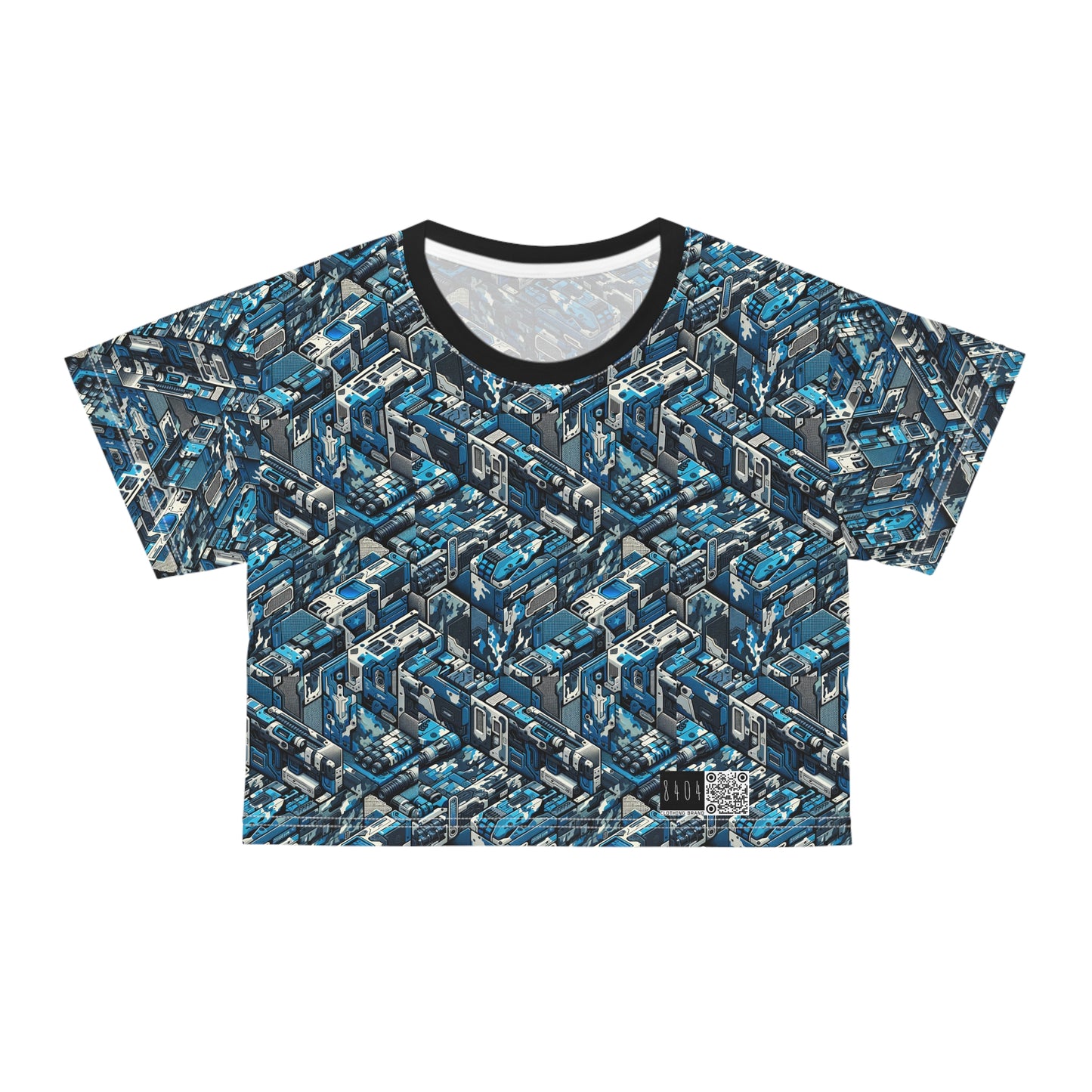 Tech Urban Camo Tech-Forward Streetwear With a Futuristic Military Edge Crop Tee - 8404 Design-51