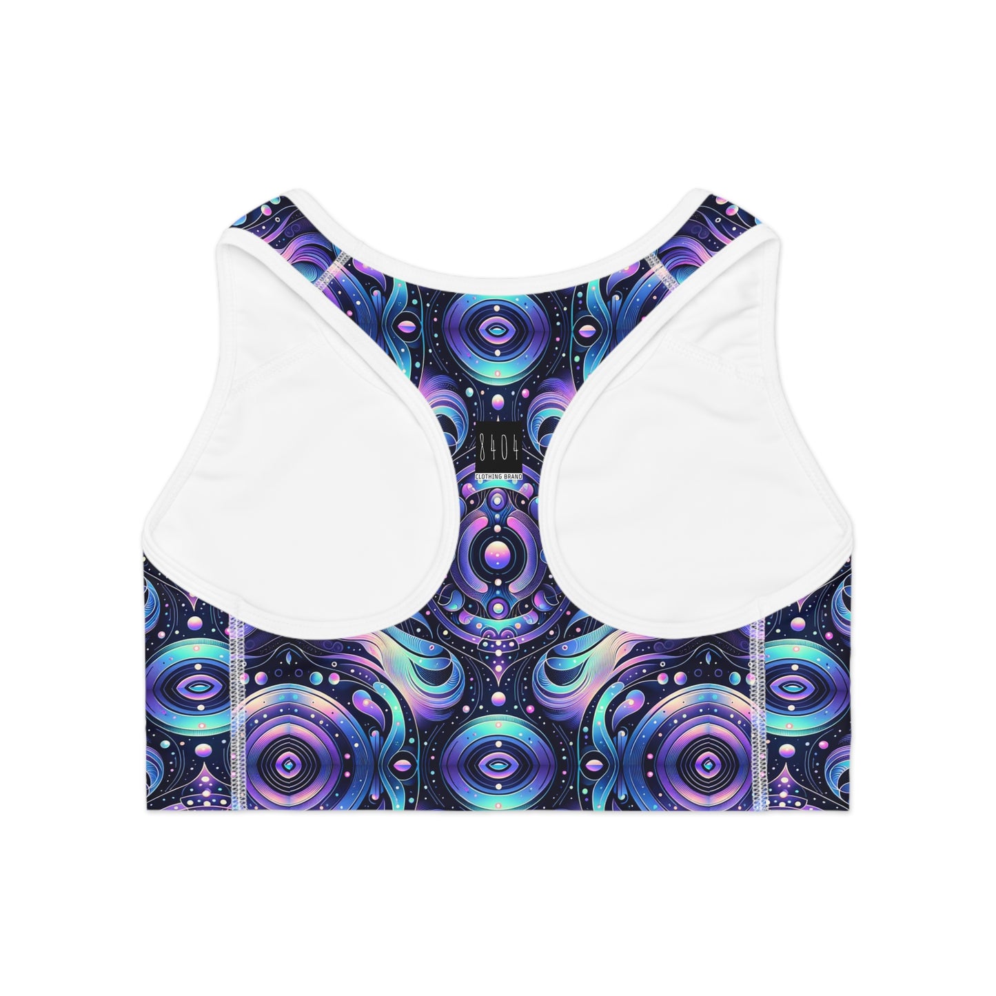 Iridescent Tech Fusion Tech-Forward Streetwear Sports Bra - 8404 Design-62