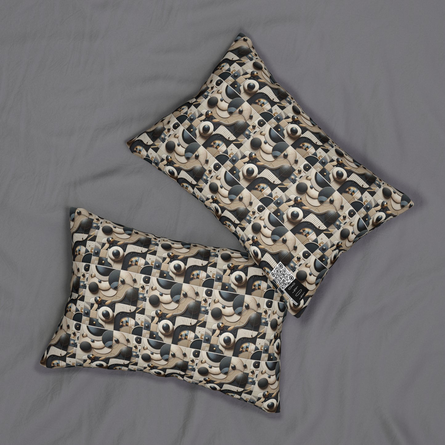 Tech-forward Luxe Streetwear Tech Luxe Fusion Spun Polyester Lumbar Pillow - 8404 Design-71 S