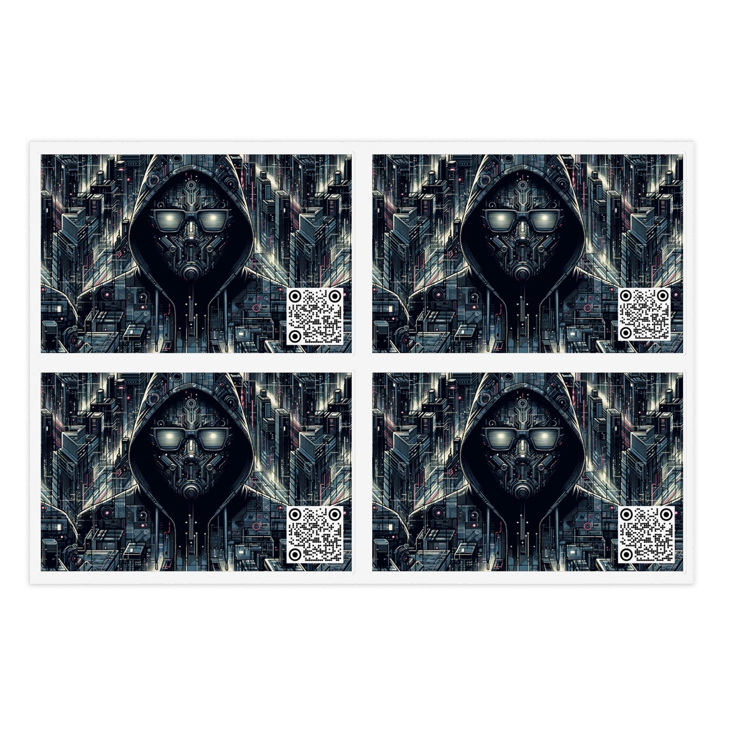 Tech Noir Aesthetics Sleek Tech Streetwear Sticker Sheets - 8404 Design-56