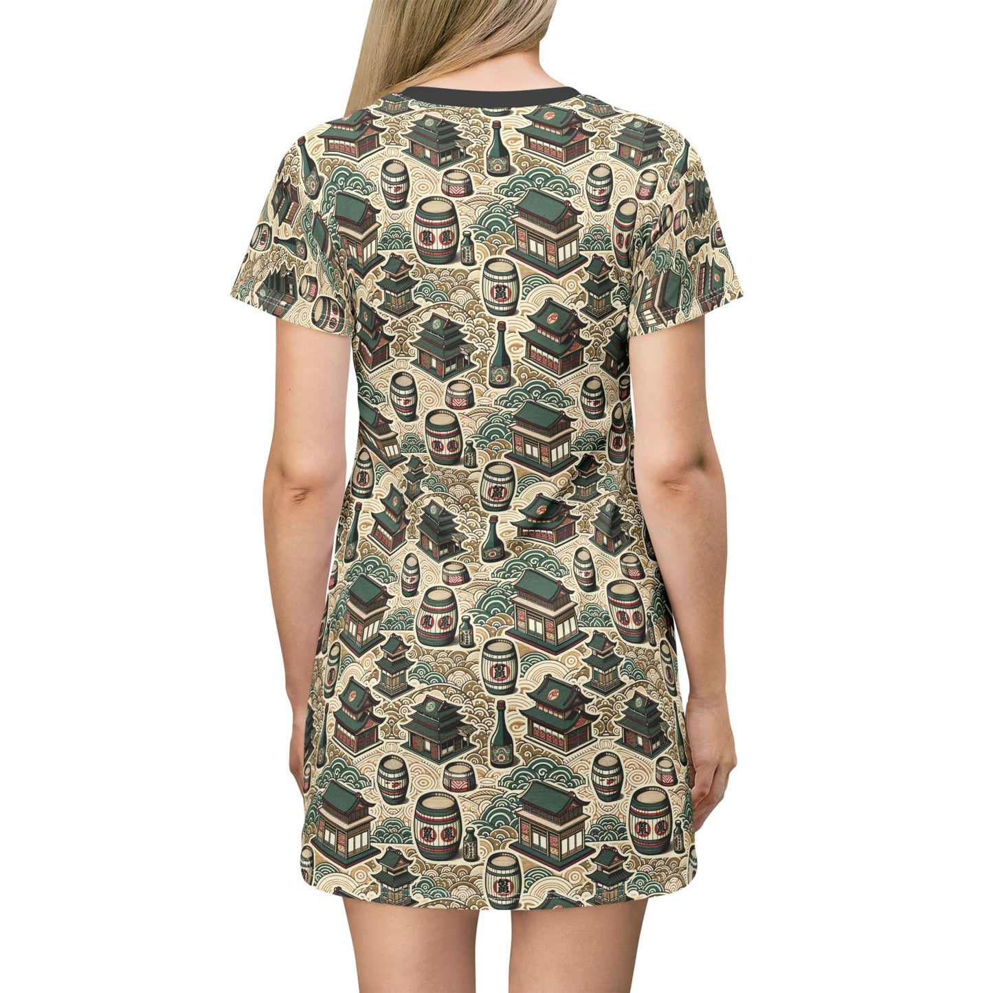 Cultural Artisanal Fusion Contemporary Cultural Elegance T-Shirt Dress - 8404 Design-68
