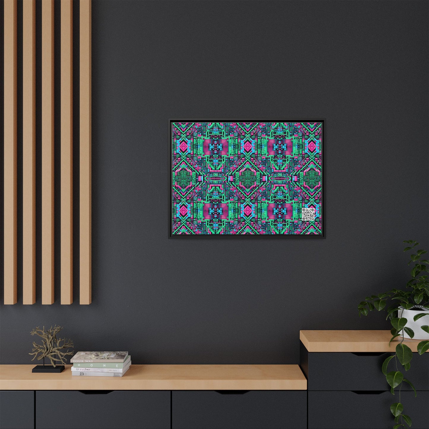 Digital Glitch Vibes Tech-Inspired Streetwear Matte Canvas, Framed (multi-Color) - 8404 Design-71 A