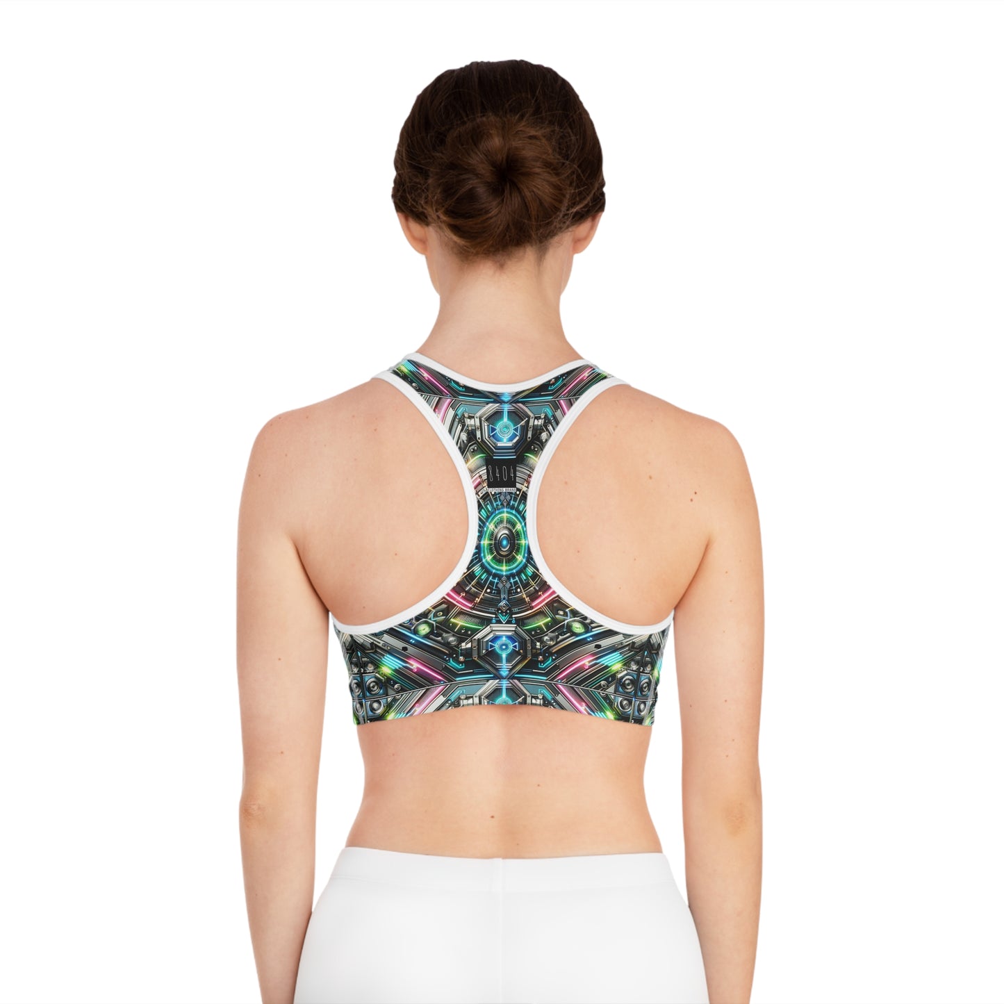 Tech-Infused Futurism Futuristic Tech Sports Bra - 8404 Design-53