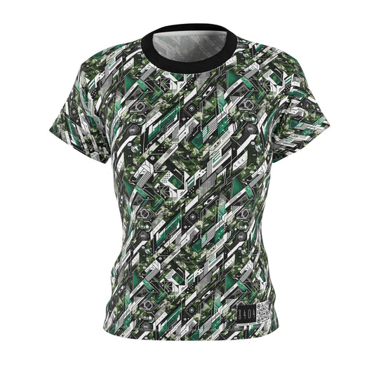 Tech Camo Fusion Tech-Forward Streetwear With a Futuristic Edge Women's Cut & Sew Tee - 8404 Design-63