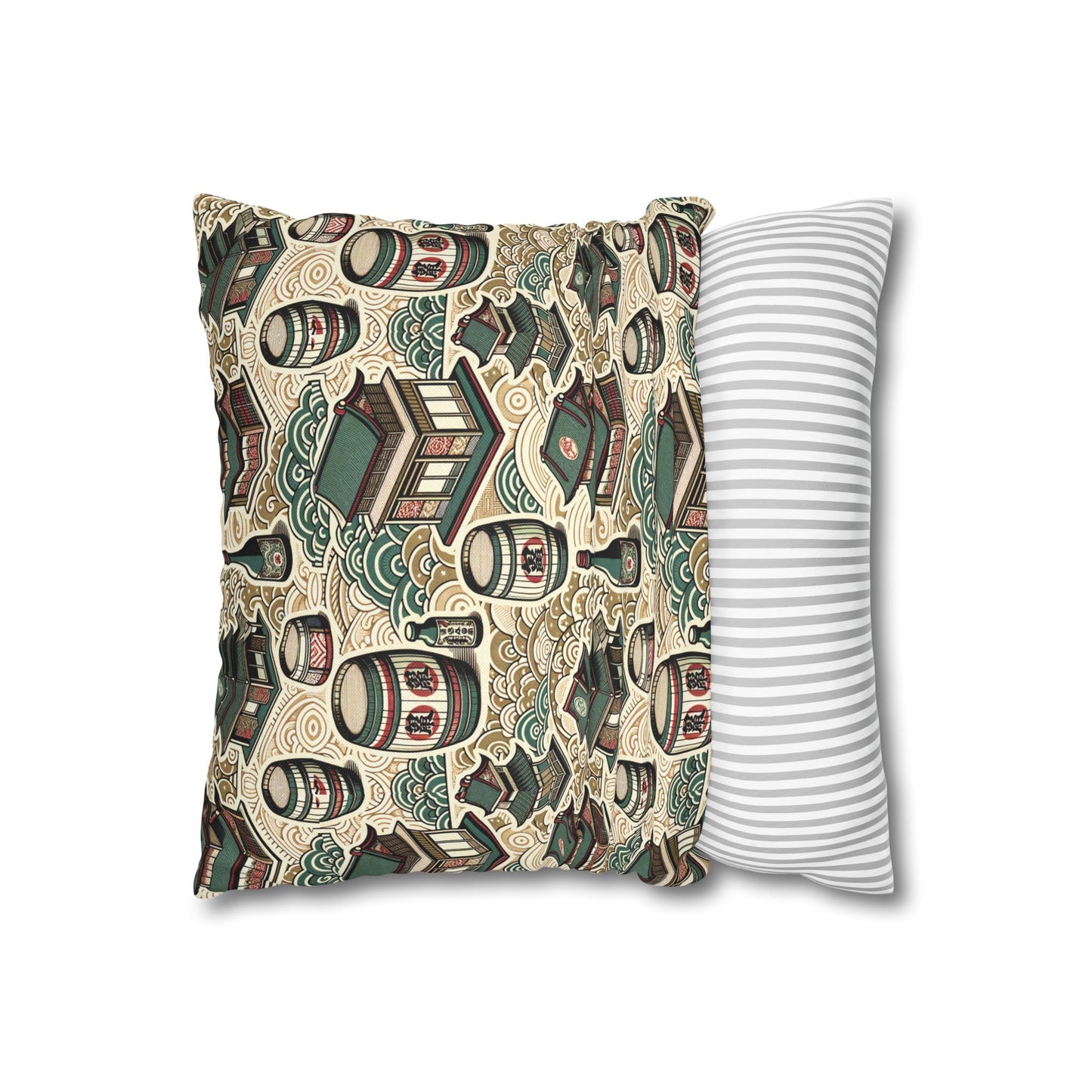 Cultural Artisanal Fusion Contemporary Cultural Elegance Spun Polyester Square Pillowcase - 8404 Design-68