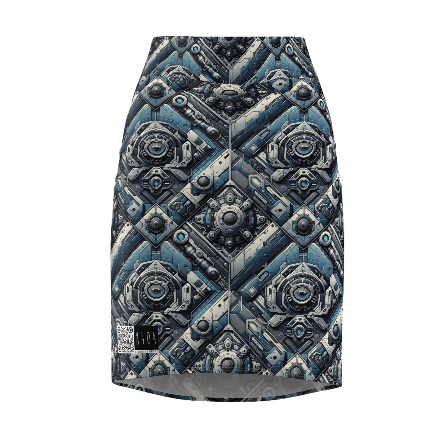 Tech Utility Fusion Tech-Forward Utility With a Futuristic Edge Women's Pencil Skirt - 8404 Design-43